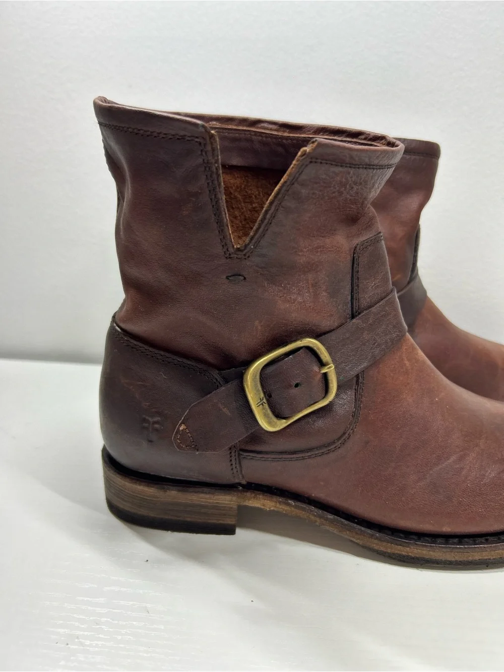 Frye Veronica Bootie Women's Brown Leather Buckle Ankle